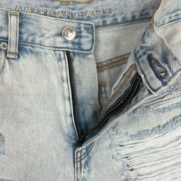 AE American Eagle Mom Shorts Raw Hem Size 2 - Picture 3 of 10